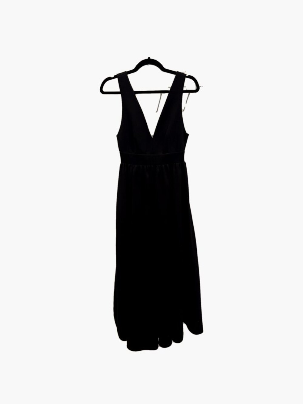 NWT COS V-Neck Scuba Black Midi Dress XS 0973369001
